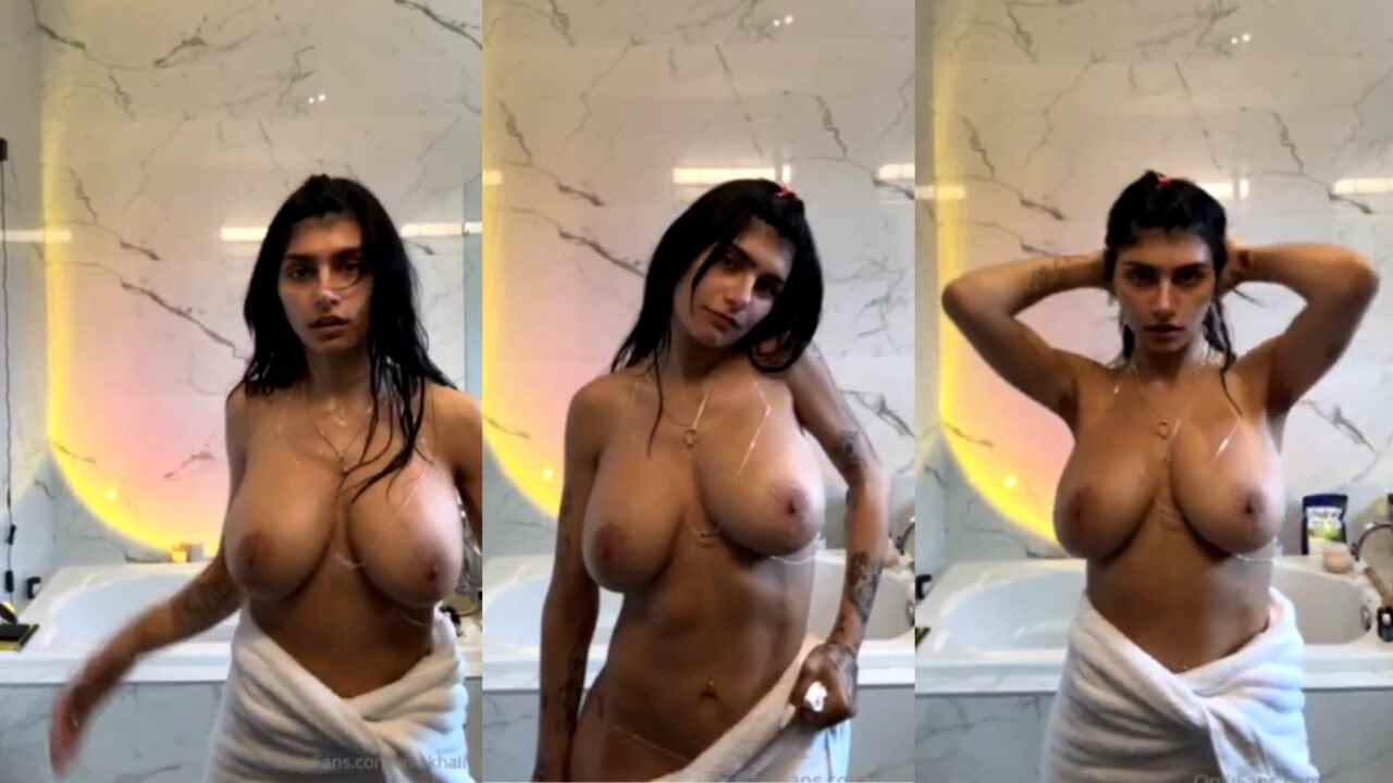 Mia Khalifa Nude Bathroom Boobs Tease Video Leaked